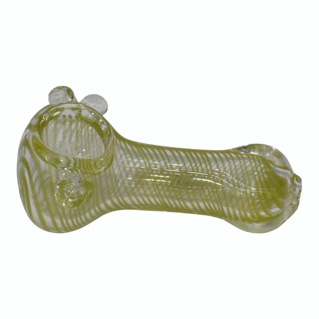 GLASS 3"INCH DOUBLE FRYT LIME DESIGN HANDPIPE