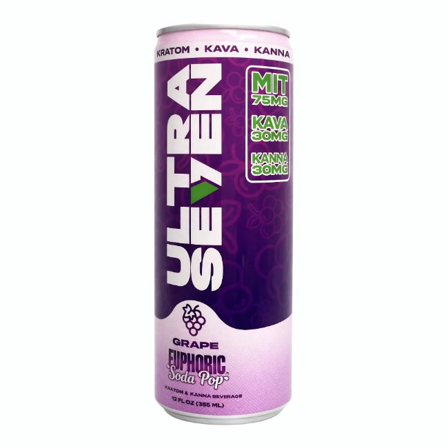 ULTRA 7 SEVEN KRATOM KAVA KANNA EUPHORIC SODA POP 135MG (12OZ 356ML/ CAN) 12CT/ CASE - Image 5