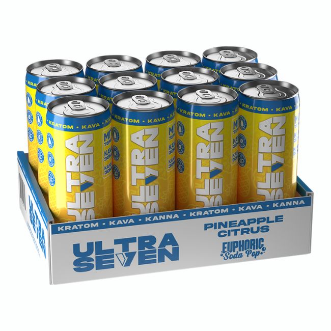 ULTRA 7 SEVEN KRATOM KAVA KANNA EUPHORIC SODA POP 135MG (12OZ 356ML/ CAN) 12CT/ CASE - Image 2