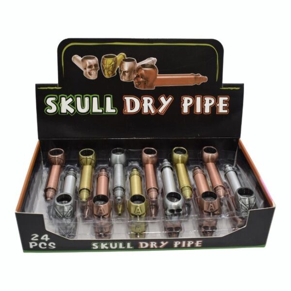 SKULL DESIGN SHERLOCK 3.5 INCH DRY PIPE 24 CT BOX