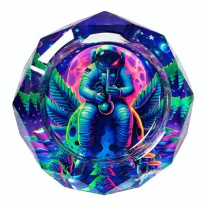 WPM808 OILSEED SPACEMAN HEAVY DUTY MEDIUM GLASS ASHTRAY