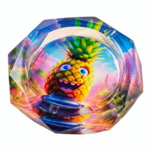 WPM811 OILSEED PINEAPPLE HEAVY DUTY MEDIUM GLASS ASHTRAY