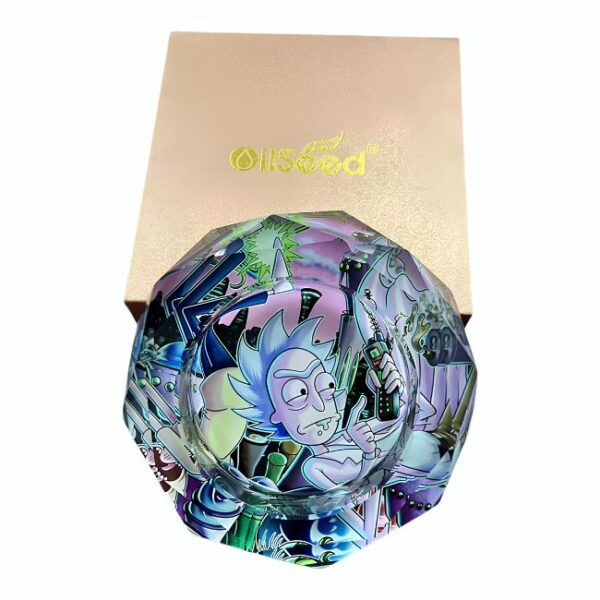 OILSEED RICK & MORTY HEAVY DUTY MEDIUM GLASS ASHTRAY