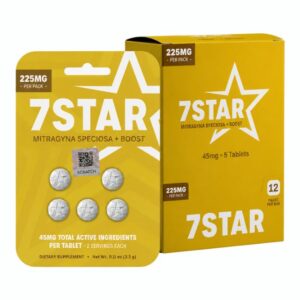 7 STAR MITRAGYNA SPECIOSA + BOOST 45MG PER TABLET 5CT/12PK 7 STAR MITRAGYNA SPECIOSA + BOOST 45MG PER TABLET 5CT/12PK