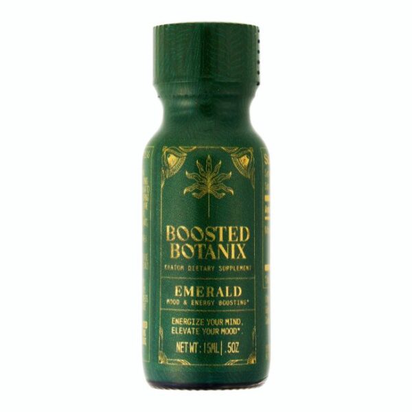 BOOSTED BOTANIX KRATOM DIETARY SUPPLEMENT EMERALD 15ML/5OZ SHOTS 12CT BOX