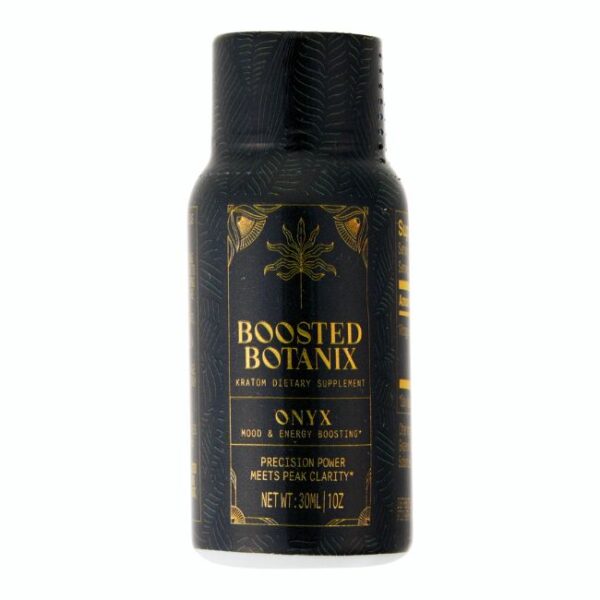 BOOSTED BOTANIX KRATOM DIETARY SUPPLEMENT 1OZ 30ML SHOTS ONYX 12CT/BOX