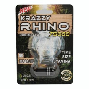 KRAZZY RHINO 75000 SUPER LONG LASTING SEXUAL ENHANCEMENT CAPSULE 24CT/ BOX