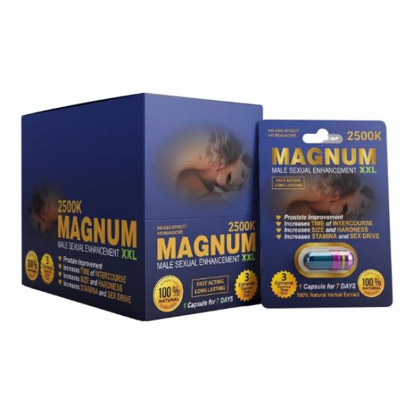 MAGNUM 2500K XXL MALE SEXUAL ENHANCEMENT CAPSULE 24CT/ BOX