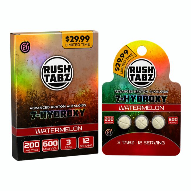 RUSH TABZ 7-HYDROXY 200MG PER TABLET 3CT/5PK (PRE PRICED $29.99)
