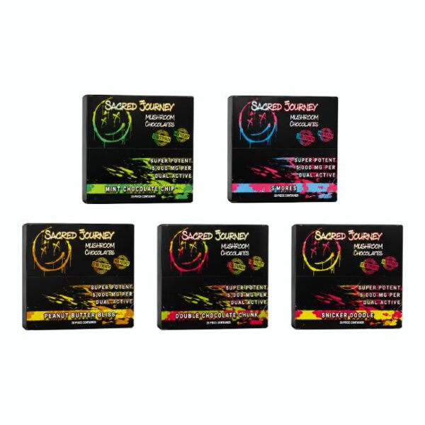 SACRED JOURNEY MUSHROOM SUPER POTENT EXTRA STRENGHT 4000MG CHOCOLATES 20CT/ BOX