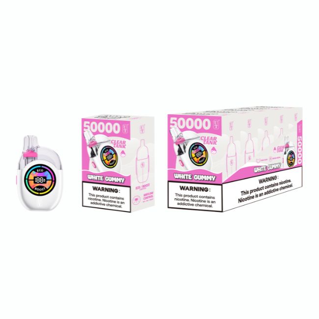 UT BY FLUM CLEAR TANK 5% DISPOSABLE (90ML) 50K PUFFS 5CT/ BOX