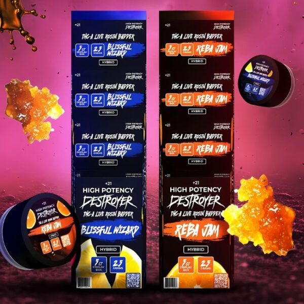 DESTROYER HIGH POTENCY THC-A LIVE ROSIN BADDER 2.5GM DAB 5CT/ BOX