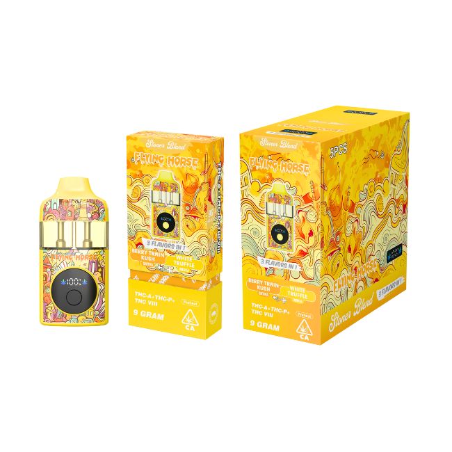 FLYING HORSE STONER BLEND THC IX + THCP+THC VIII 3 IN 1 FLAVOR 9GM DISPO 5CT/ BOX