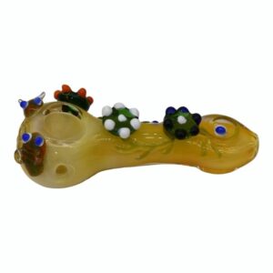 5'' GOLD FUME MULTI FLOWER FANCY HAND PIPE