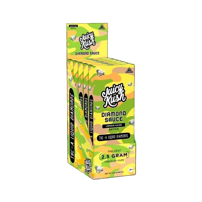 JUICY KUSH DIAMOND SAUCE THC-A LIQUID DIAMOND 2.5GM DISPO 5CT/ BOX