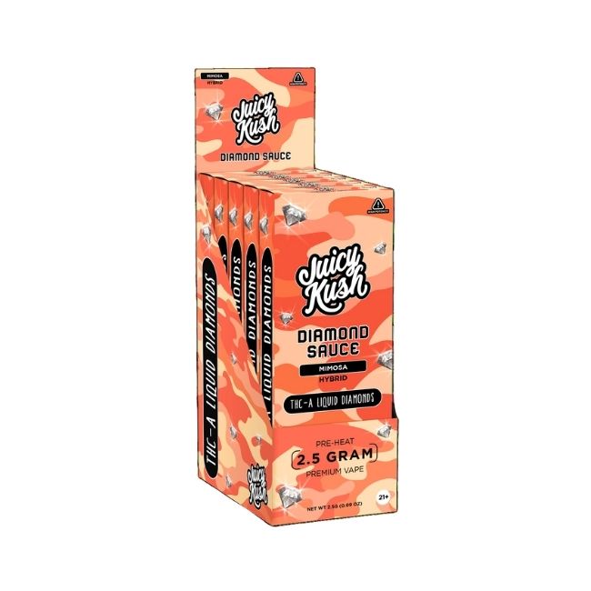 JUICY KUSH DIAMOND SAUCE THC-A LIQUID DIAMOND 2.5GM DISPO 5CT/ BOX