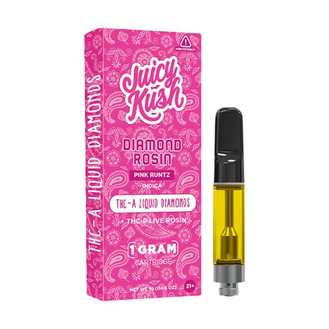 JUICY KUSH DIAMOND ROSIN THC-A LIQUID DIAMOND + THCP LIVE ROSIN 1GM CART 5CT/ BOX