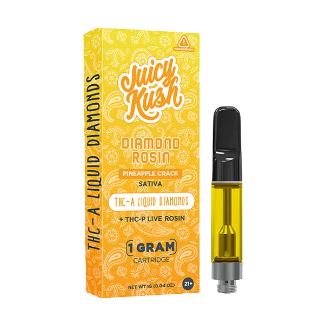 JUICY KUSH DIAMOND ROSIN THC-A LIQUID DIAMOND + THCP LIVE ROSIN 1GM CART 5CT/ BOX