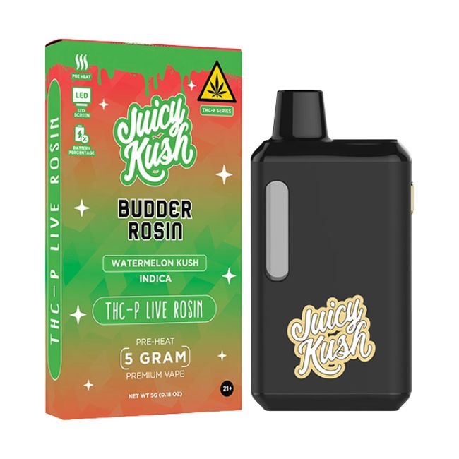 JUICY KUSH BUDDER ROSIN THC-P LIVE ROSIN 5GM DISPO 5CT/ BOX