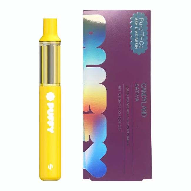 PUFFY PURE THCA 65A LIVE RESIN LIQUID DIAMONDS 2GM DISPO 5CT/ BOX