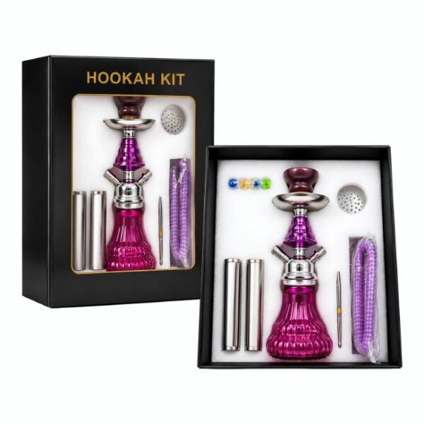 NOUR MAXX HOOKAH KIT SET SMALL ONE HOSE (SM-300-29) ASSORTED COLORS