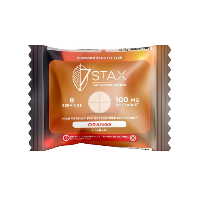 STAX 7-HYDROXY PREMIUM KRATOM ALKALOIDS 100MG PER TABLET 1CT/50PK