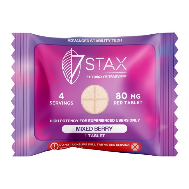 STAX 7-HYDROXY PREMIUM KRATOM ALKALOIDS 80MG PER TABLET 1CT/50PK