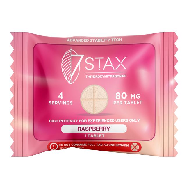 STAX 7-HYDROXY PREMIUM KRATOM ALKALOIDS 80MG PER TABLET 1CT/50PK
