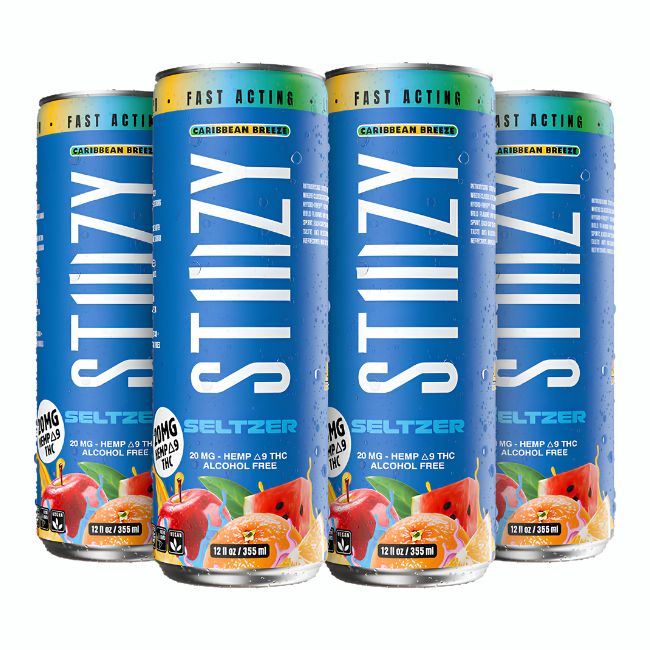 STIIIZY 20MG HEMP D9 THC SELTZER DRINK ALCOHOL FREE (12OZ 355ML/ CAN) 4PK