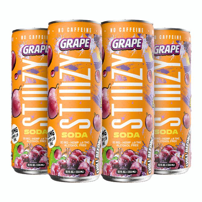 STIIIZY 20MG HEMP D9 THC SODA DRINK ALCOHOL FREE (12OZ 355ML/ CAN) 4PK
