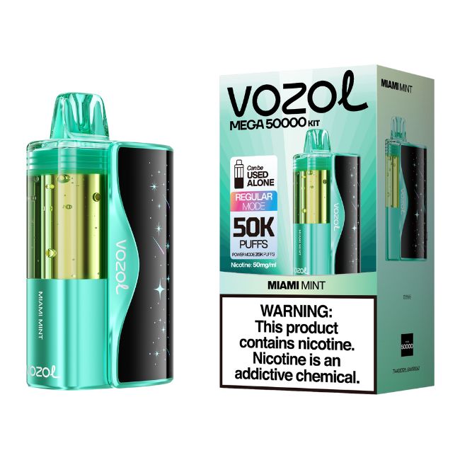 VOZOL MEGA 5% DISPOSABLE KIT ( FOGER COMPATIBLE ) (125ML) POWER. MODE - 35K & REG. MODE - 50K PUFFS 5CT/ BOX