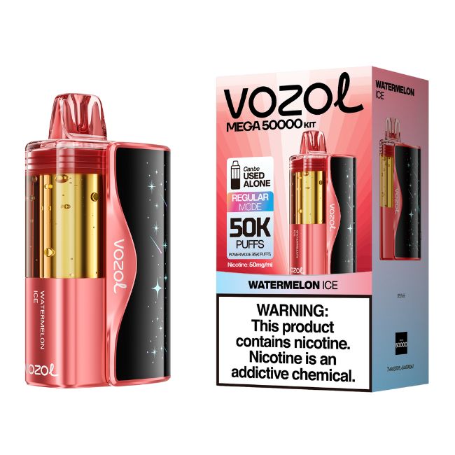 VOZOL MEGA 5% DISPOSABLE KIT ( FOGER COMPATIBLE ) (125ML) POWER. MODE - 35K & REG. MODE - 50K PUFFS 5CT/ BOX