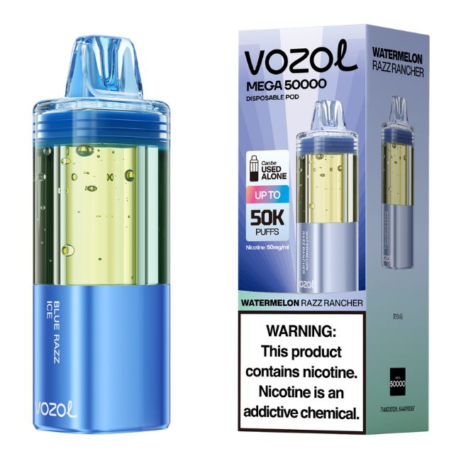 VOZOL MEGA 5% DISPOSABLE POD (FOGER COMP.) (250ML) 50K PUFFS 10CT/ BOX