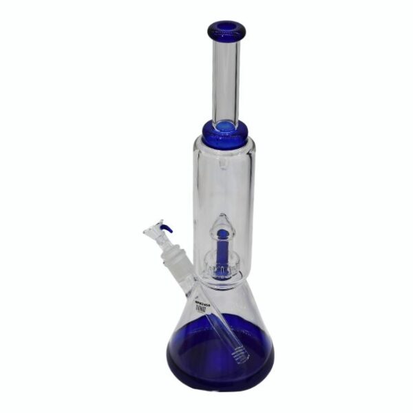 16'' PILLAR PERC CLEAR/BLUE WATER PIPE