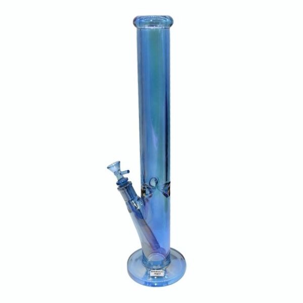 18'' ELECTROPLATED GLASS STRAIGHT WITH ICE CATCHER WATER PIPE