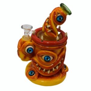 8” GLOW IN THE DARK MONSTER EYE DESIGN WATER PIPE 8'' GLOW IN THE DARK MONSTER EYE DESIGN WATER PIPE