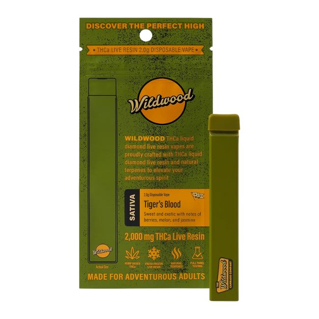 WOODSTOCK / WILDWOOD THCA LIQUID DIAMOND LIVE RESIN 2GM DISPO 5CT/ BOX