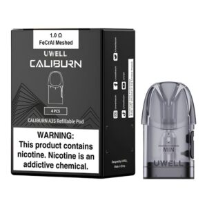 UWELL CALIBURN A3S 2ML (1.0OHM) FeCrAI MESHED REPLACEMENT PODS 4PK/ BOX UWELL CALIBURN A3S 2ML (1.0OHM) FeCrAI MESHED REPLACEMENT PODS 4PK/ BOX