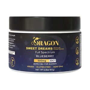 DRAGON SWEET DREAMS CBD + D9 THC BOTANICALS 500MG GUMMIES 20CT/ JAR