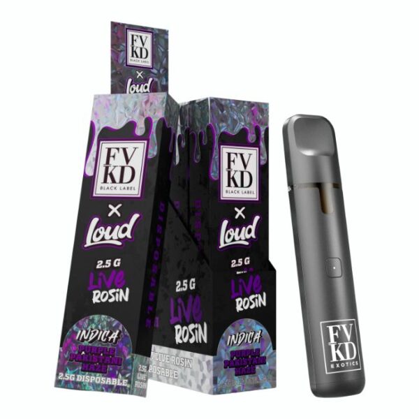 FVKD BLACK LABEL X LOUD THC-A LIVE ROSIN 2.5GM DISPO 5CT/ BOX