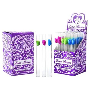 GLASS TUBES LOVE ROSES 2MM PURPLE 25CT/ BOX