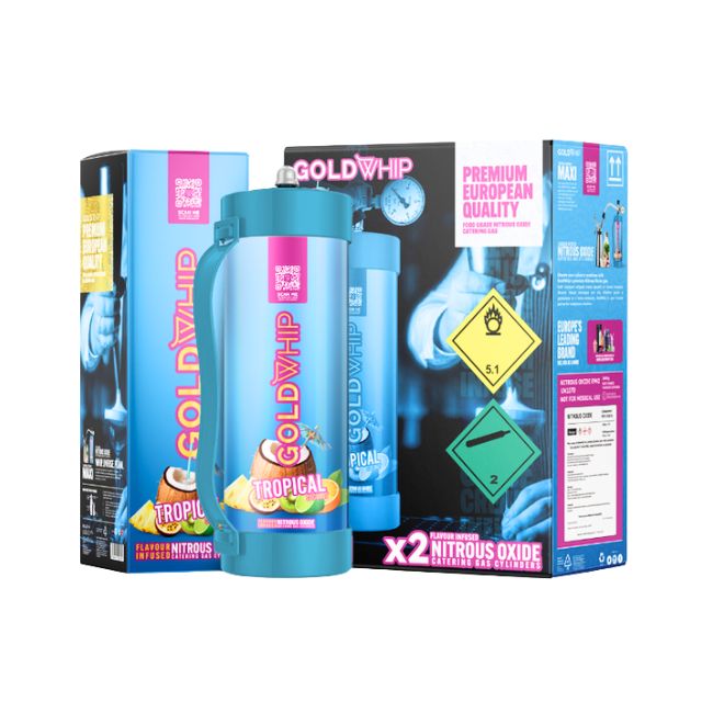 GOLD WHIP MAXI N2O 2KG / 3.3L TANK CHARGERS 2CT/ BOX