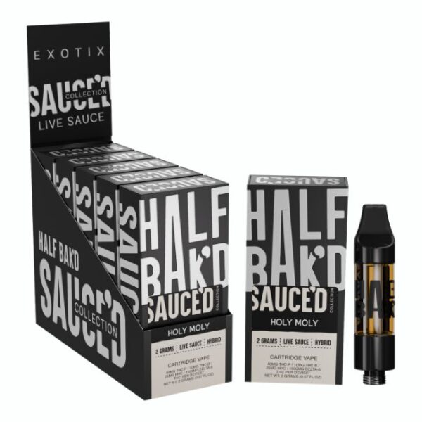HALF BAK'D SAUCE'D EXOTIX THC-P + THC-B + HHC + D8 2GM CART 5CT/ BOX