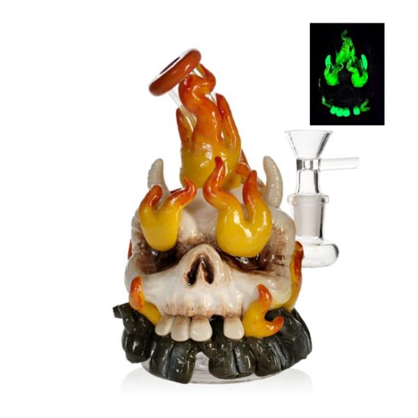 6.5'' PHOENIXSTAR GLASS SKULL HAND CRAFTED WATER PIPE