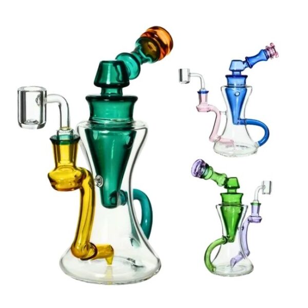 PHOENIXSTAR GLASS 8'' COLORED RECYCLER WATER PIPE