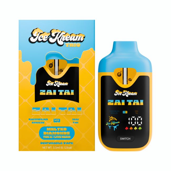 ICE KREAM TRIO MELTED DIAMONDS THC-P LIVE RESIN 3.5GM DISPO 5CT/ BOX