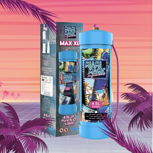 MIAMI MAGIC BY INFUSION MAX XL ALUMINIUM 3060G (4.5L) CYLINDER CHARGER 1CT/ BOX