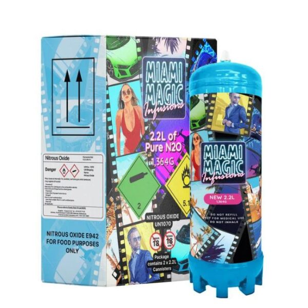 MIAMI MAGIC BY INFUSION PURE N2O 1364GM (2.2L) CYLINDER CHARGER 2CT/ BOX
