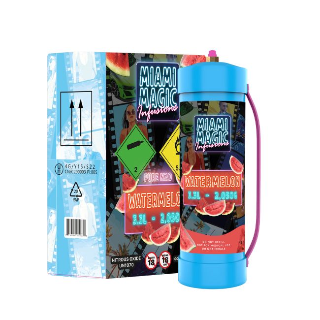 MIAMI MAGIC BY INFUSION PURE N2O 2050GM (3.3L) CYLINDER CHARGER 2CT/ BOX