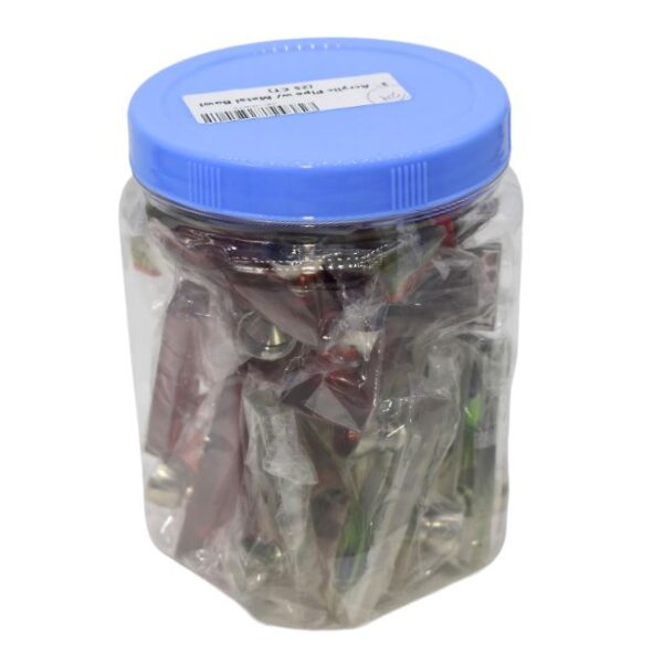 3'' ACRYLIC PIPE WITH METAL BOWL 25CT/JAR